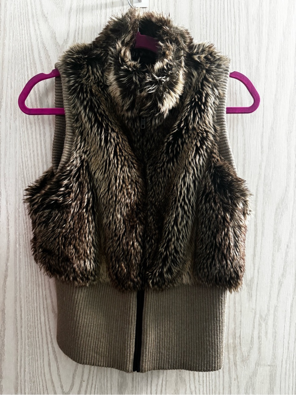 Panhandle Slim Brown Faux Fur Knit Vest